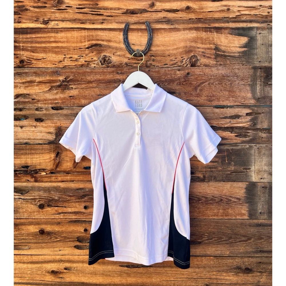 KATE LORD | Performance Short Sleeve Collared V-Neck Golf Polo Top S